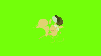 Poster - indicator finger icon animation cartoon object on green screen background