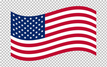 Wavy American Flag Vector. Wavy Flag Of America.