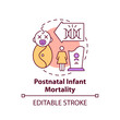 © bsd studio - Postnatal infant mortality concept icon. Postpartum, neonatal death. Baby illness. Genetic disease idea thin line illustration. Vector isolated outline RGB color drawing. Editable stroke