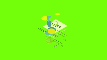 Poster - Confirmation icon animation cartoon object on green screen background