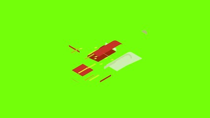 Poster - Usb device icon animation cartoon object on green screen background