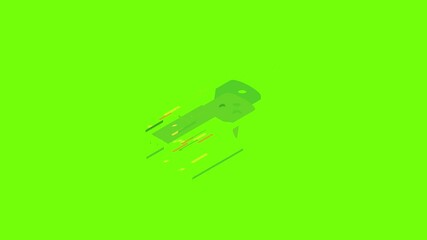 Poster - Information usb icon animation cartoon object on green screen background