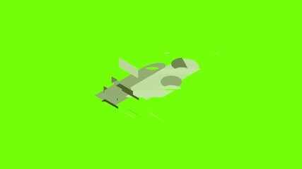 Poster - Round flash drive icon animation cartoon object on green screen background