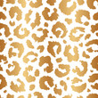 Leopard seamless pattern. Gold animal print. Elegant skin leopard, cheetah, panther or jaguar. Golden fashion pattern. Luxury fur background. Spot furry texture. Design prints. Abstract patern. Vector