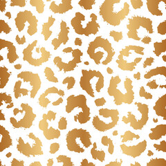 Wall Mural - Leopard seamless pattern. Gold animal print. Elegant skin leopard, cheetah, panther or jaguar. Golden fashion pattern. Luxury fur background. Spot furry texture. Design prints. Abstract patern. Vector