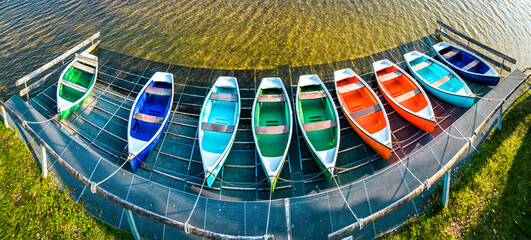 Sticker - boat at a lake