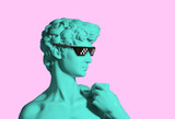 Fototapeta Dinusie - david sculpture pixel sunglasses