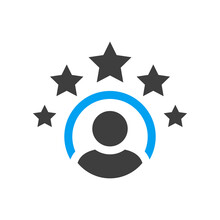 Employee Experience Vector Icon. 5 Star Satisfaction Rating Vector Icon. Rating Icon. 5 Star Work Experience Symbol