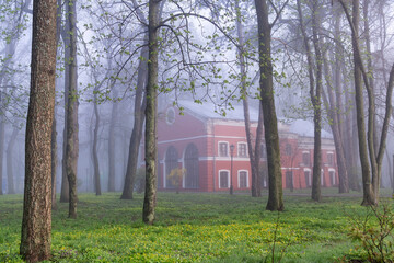 Wall Mural - Palace of the Rumyantsevs and Paskevichs. Gomel palace and park ensemble in winter named after Lunacharsky. Gomel. Belarus. Spring in the Gomel park. Museum. Sights of Gomel.