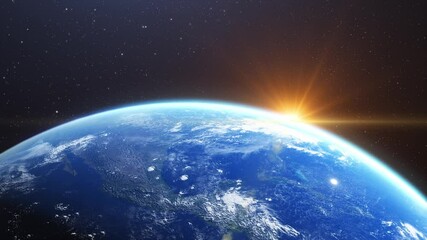 beautiful 3d earth planet animation. space zoom rotating view, concept of climate change, globalizat