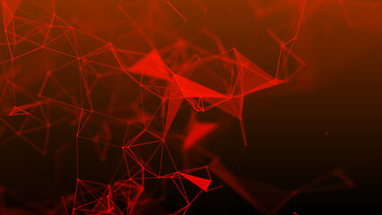Poster - Network connection system.Background with connection dots and lines. Big data vizualization. 3d rendering. 