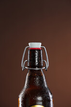 Flip Top Beer Bottle Closure In A Closeup Shot