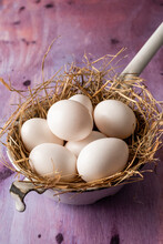 Eggs In Enameled Pot