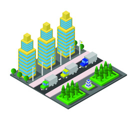 Wall Mural - Isometric city