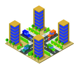 Wall Mural - Isometric city