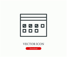 Poster - Calendar vector icon.  Editable stroke. Linear style sign for use on web design and mobile apps, logo. Symbol illustration. Pixel vector graphics - Vector