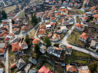 Aerial view of Village of Hvoyna,  Bulgaria