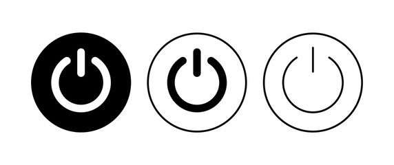 Power icon set. Power Switch Icon. Electric power