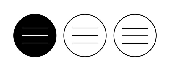 Menu Icon set. web menu icon. hamburger menu symbol