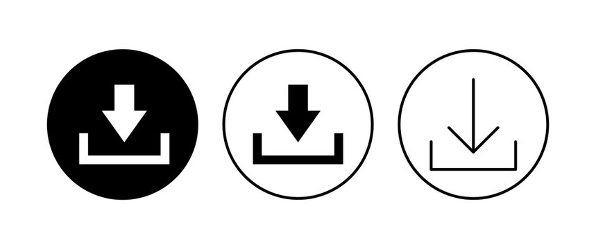 Download icon set. Download vector icon