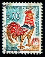 France With The Image Of The Gallic Cock, Gallus Gallus Domesticus