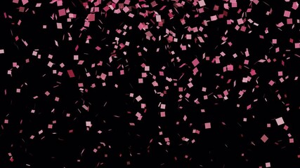 Wall Mural - Pink confetti dancing in the air at 60fps. 4K motion background with alpha channel.