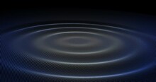 An Abstract Water Animation With Ripples Forming, Made From A Grid Of Dots Or Particles, Over A Black Background