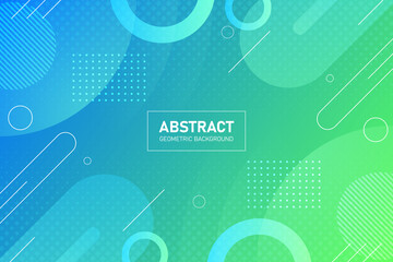 abstract geometric shapes composition background. blue and green gradient geometric shapes background for web banner, flyer, poster, brochure, cover