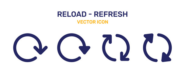 Poster - Refresh icon set isolated. Reload collection vector.