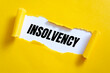 Text sign showing insolvency