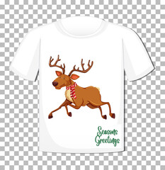 Canvas Print - Reindeer cartoon character design on t-shirt isolated on transparent background