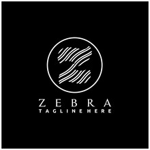 Typographic Logo Letter Z Monogram Luxury Style With Zebra Lettering Icon Isolated On Black Background
