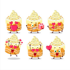 Canvas Print - Sweety cake melon cartoon character with love cute emoticon