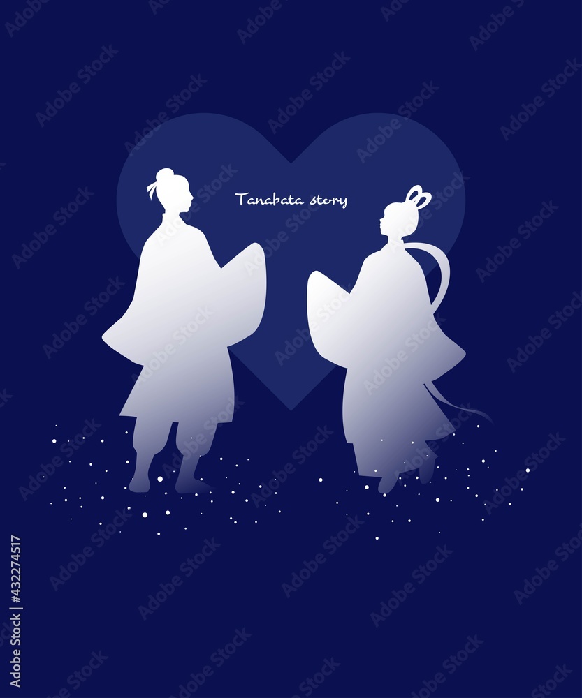 七夕 ◇オーダー用◇ダイカット 彦星と織姫シルエット 流れ星 織姫