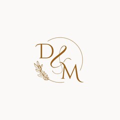 Wall Mural - DM initial wedding monogram logo