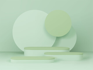 Poster - Blank podium for your product showcase. Minimal 3d vector mock up. 
