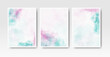 © REZI - Set of cards with watercolor blots. Set of cards with hand drawn blots element for your design. Design for your date, postcard, banner, logo. Vector illustration.
