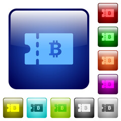 Wall Mural - Bitcoin discount coupon color square buttons