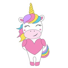 Wall Mural - cute colorful unicorn vector illustration	