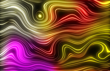 Wall Mural - abstract colored background of glowing lines