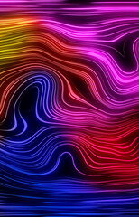 Wall Mural - abstract colored background of glowing lines