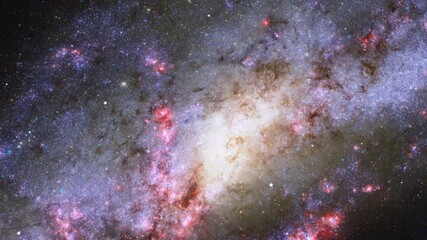 Wall Mural - Flying through space passing stars. Space background. Gas Cloud Deep Space. Billions of stars in the Milky Way galaxy. Nebula, Dust particles Clouds Starfield Space travel concept. Seamless loop