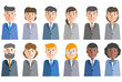 © Tr3 - Business persons icon set,日本人(アジア人)と欧米人