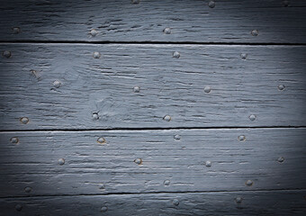 Wall Mural - Old boards and metal rivets. Backgrounds and textures. Selective focus