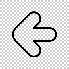 Poster - Arrow, direction or pointer, simple icon. Black editable linear symbol on transparent background