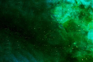 Wall Mural - Beautiful green galaxy with stars. Elements of this image were furnished by NASA.