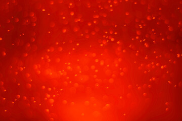 Red glitter vintage lights background. Red heart boked