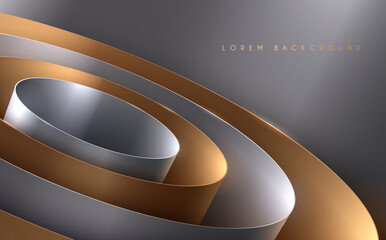 Wall Mural - abstract gold and silver circle background