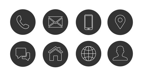 Wall Mural - contact information icons, vector for business card and website