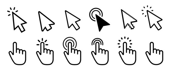 Poster - Vector cursors icons click set